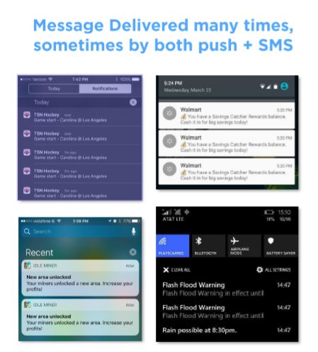 4 Different Phone Screens With a Lot of Notifications Displayed on Each