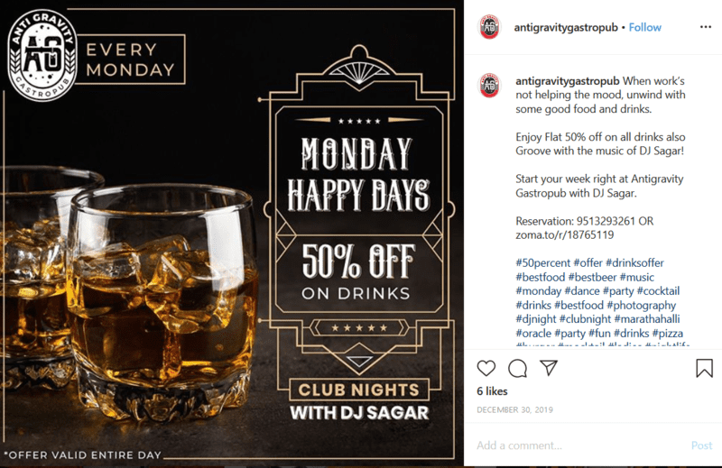 Social Media Bar Promotion Post