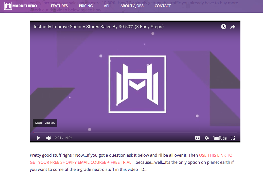 Markethero Shopify Video