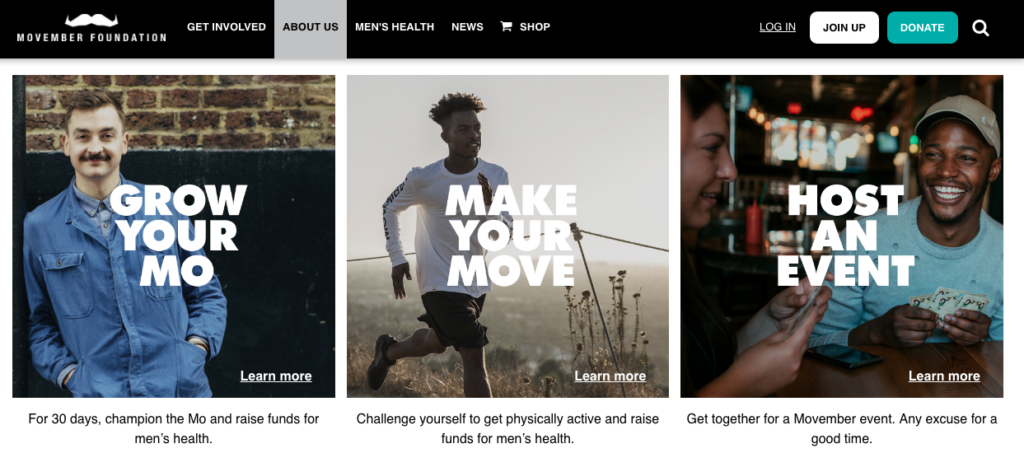Movember Website UX