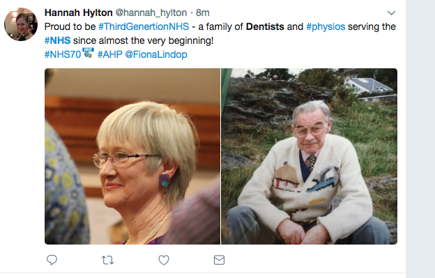 NHS 70th Birthday Dentist Tweet