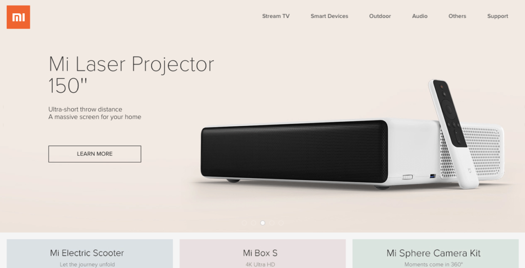 Xiaomi Website Omnichannel Marketing Example